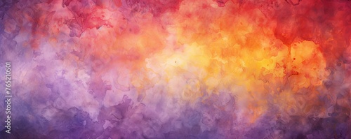 Red and yellow watercolour splatter background, purple yellow