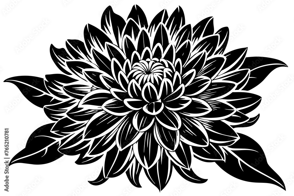 Chrysanthemum Flower silhouette  vector art illustration
