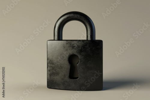 black padlock with keyhole on side