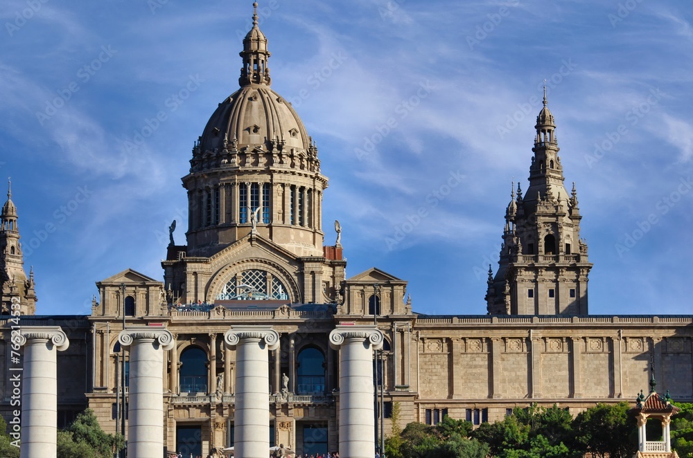 The National Palace of Montjuïc Barcelona, ​​Spain, also known as Palau Nacional is a grand and beautiful building on Montjuïc Hill which currently houses the National Art Museum
