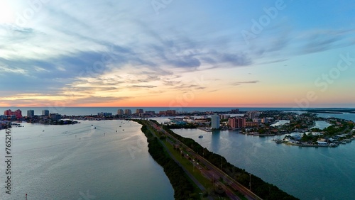 Wallpaper Mural Drone photos sunset drive to Clearwater Beach, Florida Torontodigital.ca