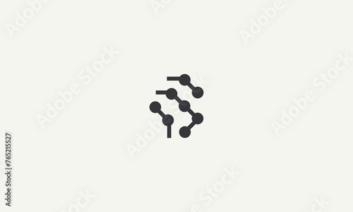 initial letter S technology simple monogram logo design vector illustration