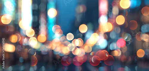 abstract blurred city lights at night for cinematic background