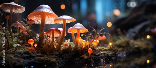 Glowing Mushrooms in a Mystical Forest