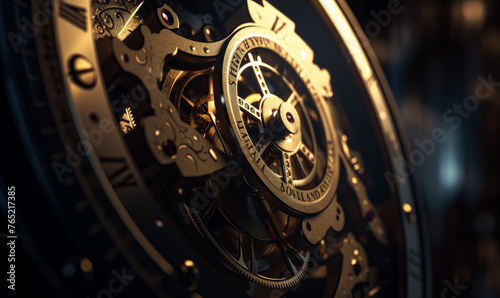 Closeup of luxury watch mechanism