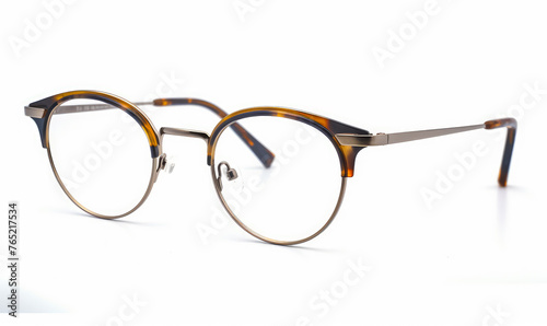 Eyewear: Glasses in iron frame on white background