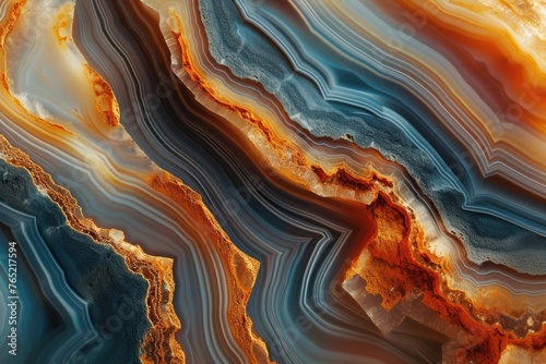 Macro photograph of the curving linear pattern in an agate from botswana photo
