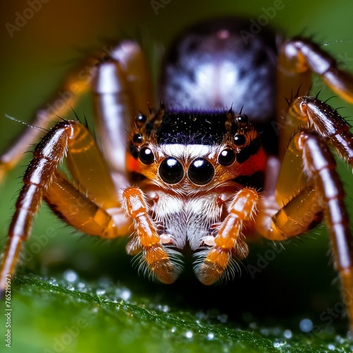Big and scary spider close up. Generative AI © Evgenii