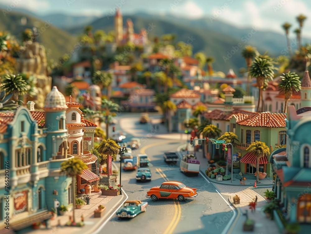 Capture the essence of iconic movie locations with a detailed eye-level angle Highlight the intricate details of each scene to evoke nostalgia and recognition