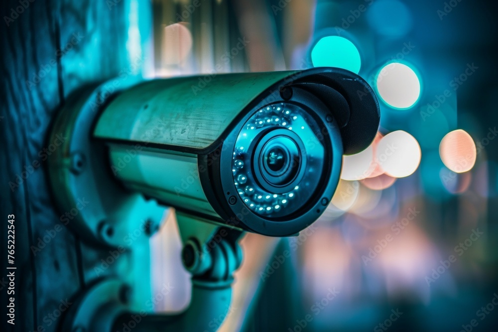 A camera is mounted on a pole A camera is mounted on a pole