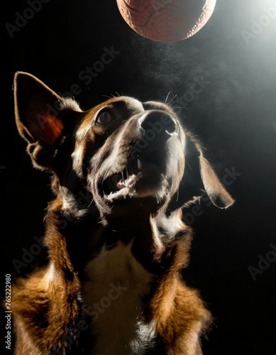 Dog in dramatic light