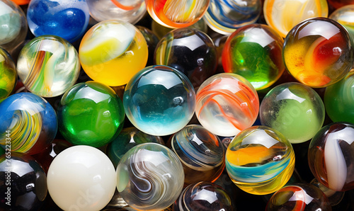 Marbles, random assortment; background image
