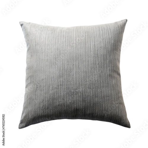 Grey pillow isolated on a transparent background.