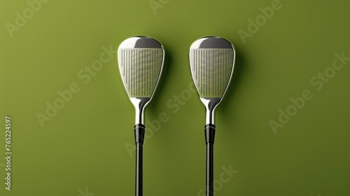 Smart golf clubs with swing analysis and virtual coaching, solid color background, 4k, ultra hd
