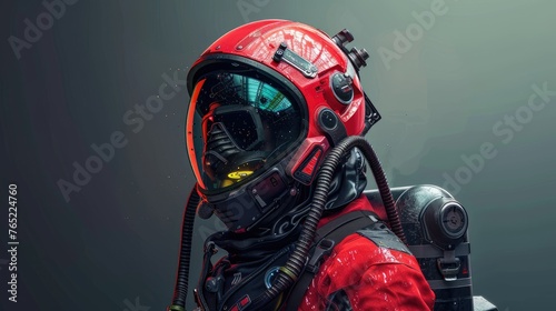 Futuristic firefighter gear, heat-resistant suits, advanced rescue tech, solid color background, 4k, ultra hd photo
