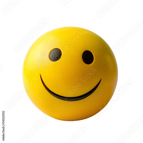 Smiling emoticon yellow emoji, isolated on transparent background.
