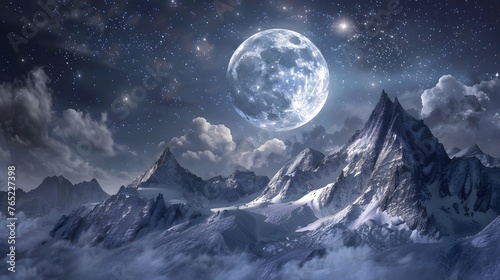 moon over the mountains 