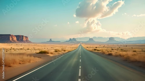 _highway_rolling_through_red_rock_canyons_in_Nevada