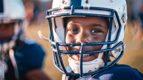 boy with face and dental shield in the middle of training generative ai photo