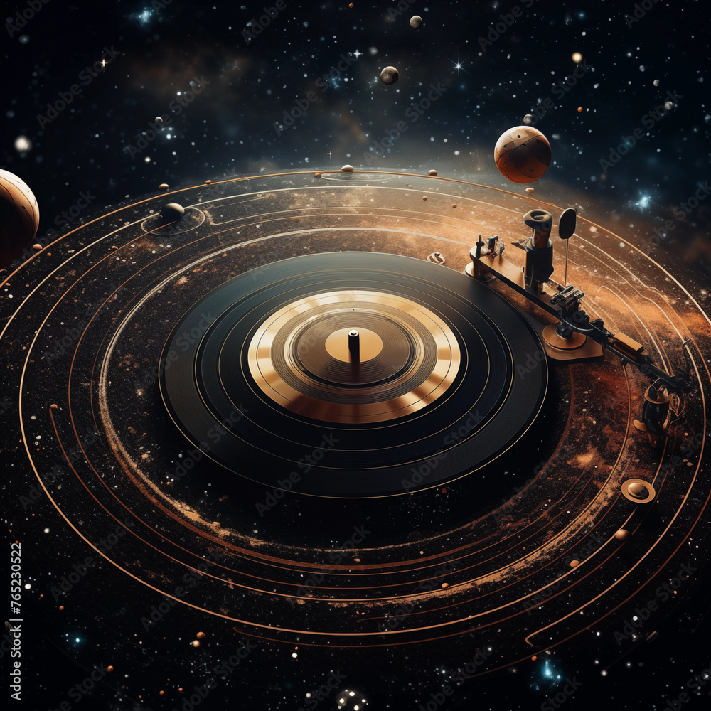 Fototapeta premium Phonograph planet