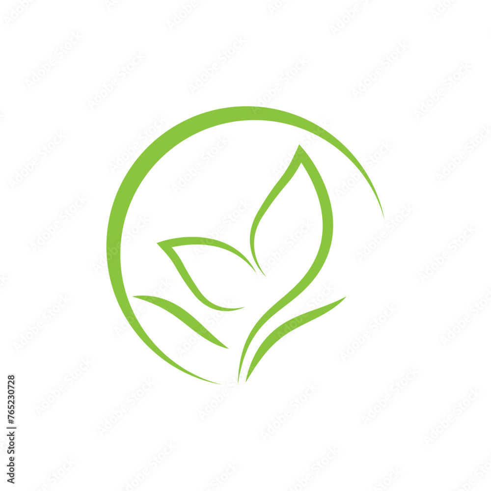 Green leaf logo vector template element symbol design Green leaf logo vector template element symbol design