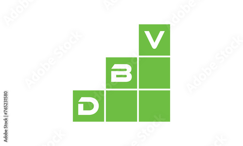 DBV initial letter financial logo design vector template. economics, growth, meter, range, profit, loan, graph, finance, benefits, economic, increase, arrow up, grade, grew up, topper, company, scale photo