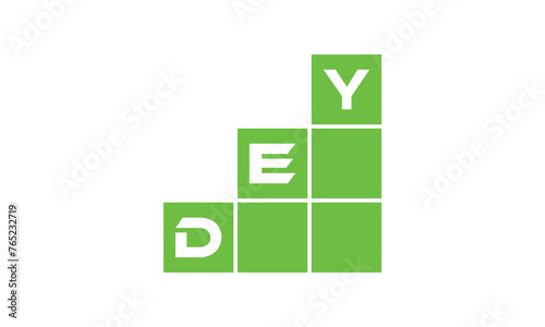 DEY initial letter financial logo design vector template. economics, growth, meter, range, profit, loan, graph, finance, benefits, economic, increase, arrow up, grade, grew up, topper, company, scale