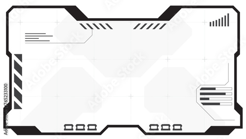 black and white outline hud frame interface