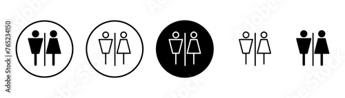 Toilet icon vector isolated on white background. Toilet sign. Man and woman restroom sign vector. Male and female icon