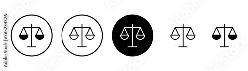 Scales icon vector isolated on white background . Law scale icon. Justice sign photo