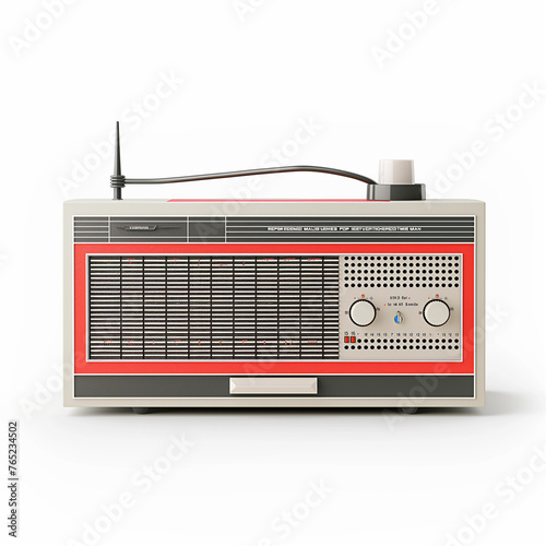 Retro radio on a white background