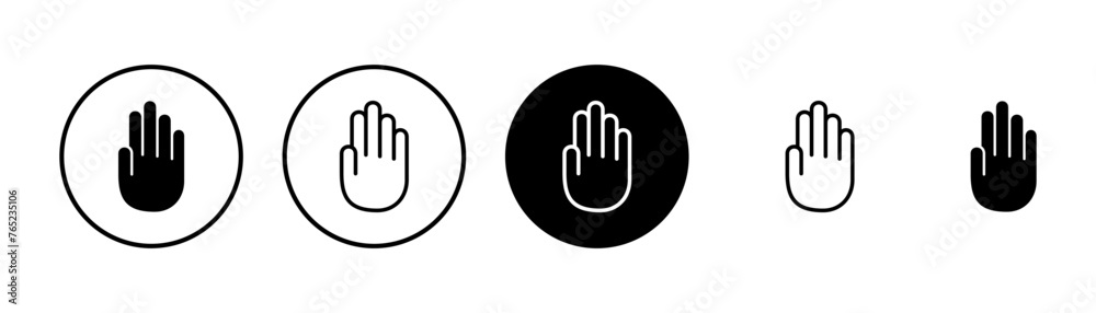 Hand icon vector isolated on white background. Hand gesture. hand stop - obrazy, fototapety, plakaty 