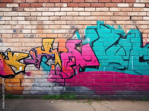 graffiti on a brick wall background