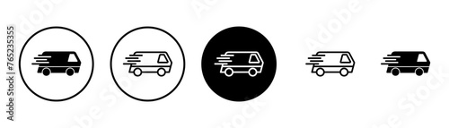 Delivery Icon vector isolated on white background. Fast Delivery Icon. Fast shipping delivery truck. Truck icon delivery