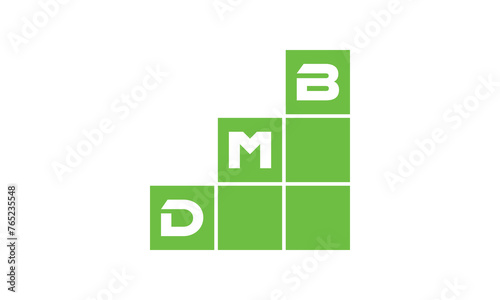 DMB initial letter financial logo design vector template. economics, growth, meter, range, profit, loan, graph, finance, benefits, economic, increase, arrow up, grade, grew up, topper, company, scale photo