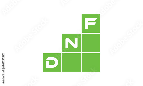 DNF initial letter financial logo design vector template. economics, growth, meter, range, profit, loan, graph, finance, benefits, economic, increase, arrow up, grade, grew up, topper, company, scale photo