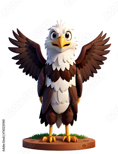 eagle cartoon isolated on transparent background,generative ai