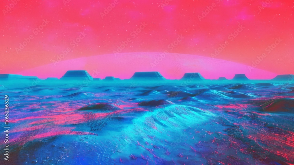 Fototapeta premium A psychedelic or surreal landscape