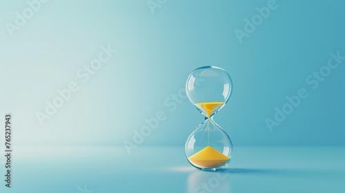 Hourglass with golden sand shows time's role in growing wealth. Hourglass with golden sand teaches time is money in finance.
