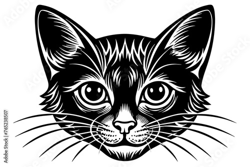 Cat head silhouette vector art illustration