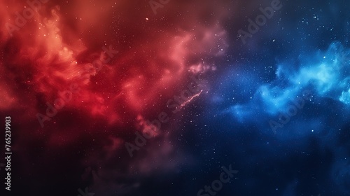 Vivid Red and Blue Nebulae Illustrating Cosmic Beauty in Deep Space