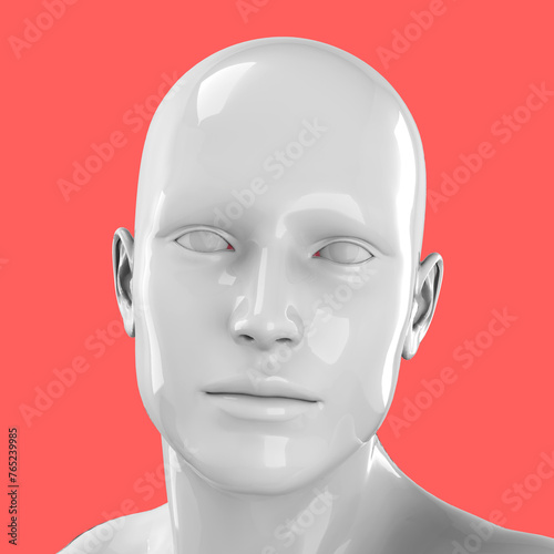 Head of a statue on pop art background - 3d
