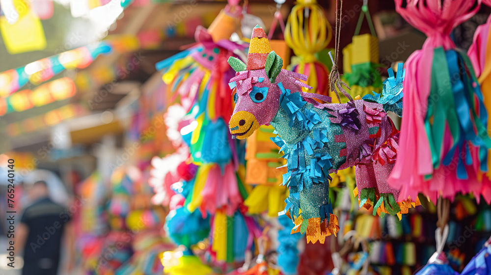 Colorful Mexican Pinata Illustration used in Traditional Posadas and ...