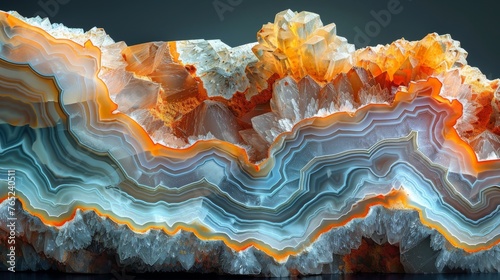The surface of the agate rock is gradient