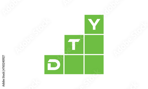 DTY initial letter financial logo design vector template. economics, growth, meter, range, profit, loan, graph, finance, benefits, economic, increase, arrow up, grade, grew up, topper, company, scale photo