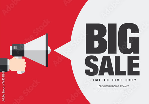 sale banner layout design. Vector illustration. Megaphone symbol