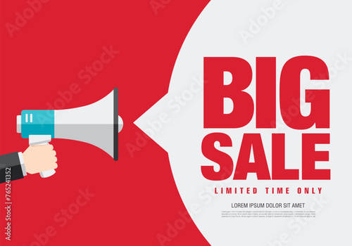 sale banner layout design. Vector illustration. Megaphone symbol