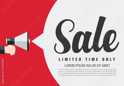 sale banner layout design. Vector illustration. Megaphone symbol