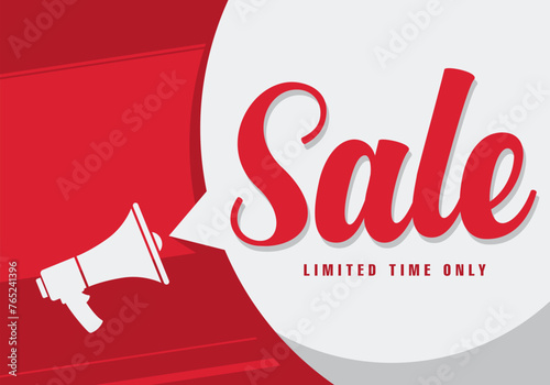sale banner layout design. Vector illustration. Megaphone symbol