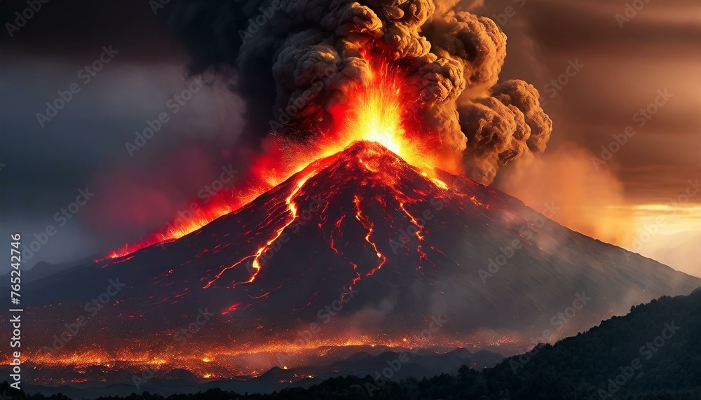 Fototapeta premium erupting volcano